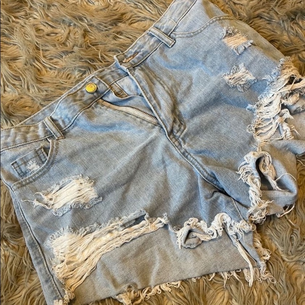 Distressed Denim Shorts